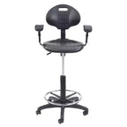Sedia da ufficio operativa Hampden Furnishings in poliuretano con braccioli e altezza regolabile da 56 a 81 cm, nera