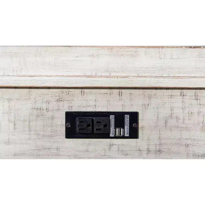 Carynhurst Printer Stand Beige - Signature Design by Ashley: Carrello Mobile, 2 Cassetti, Porte USB