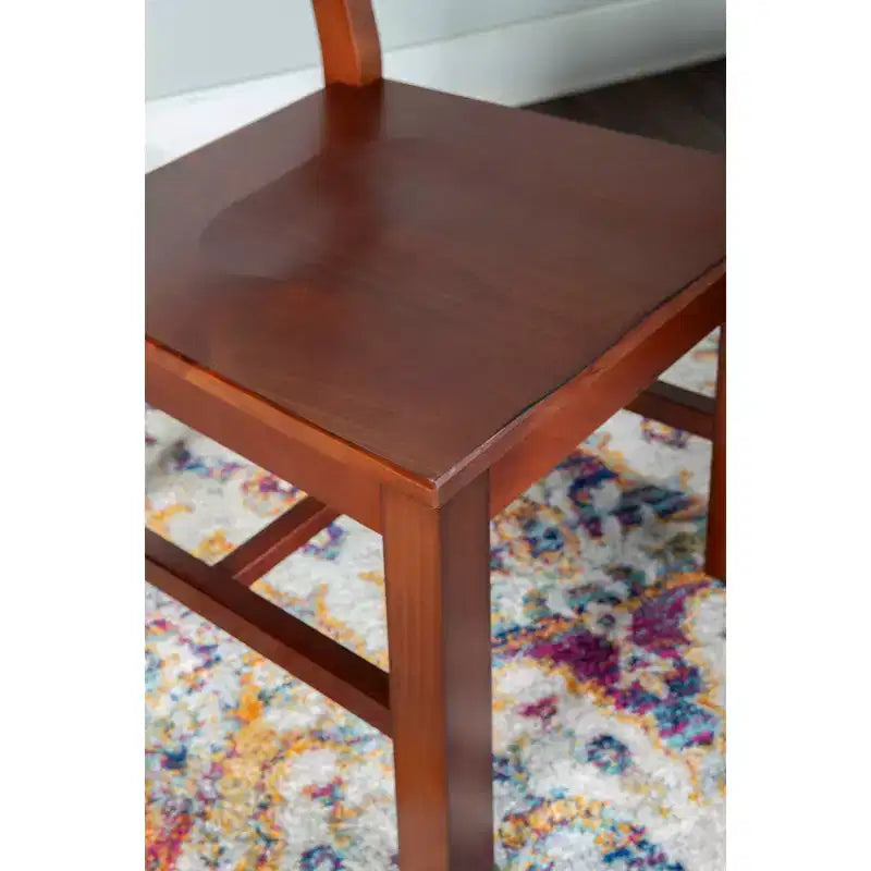 Sedia da ufficio in legno massello Titian Espresso Brown - Linon: Finitura Antique Tobacco, struttura in pino, senza braccioli