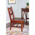 Sedia da ufficio in legno massello Titian Espresso Brown - Linon: Finitura Antique Tobacco, struttura in pino, senza braccioli