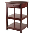 Winsome 30.71" Delta Printer Stand Walnut: Mid-Century Modern Office Cabinets, 2 Shelves & Spot Clean
