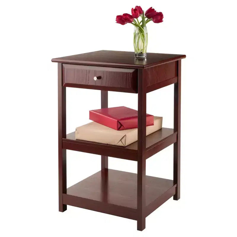 Winsome 30.71" Delta Printer Stand Noce: Armadietti da ufficio Mid-Century Modern, 2 ripiani e pulizia localizzata