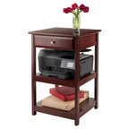 Winsome 30.71" Delta Printer Stand Noce: Armadietti da ufficio Mid-Century Modern, 2 ripiani e pulizia localizzata