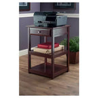 Winsome 30.71" Delta Printer Stand Noce: Armadietti da ufficio Mid-Century Modern, 2 ripiani e pulizia localizzata