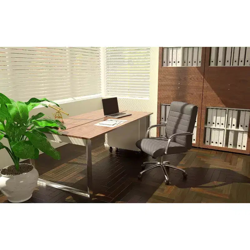 Sedia direzionale da conferenza grigia - Boss Office Products: CaressoftPlus, base cromata, capacità 125 kg