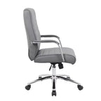 Sedia direzionale da conferenza grigia - Boss Office Products: CaressoftPlus, base cromata, capacità 125 kg