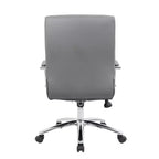 Sedia direzionale da conferenza grigia - Boss Office Products: CaressoftPlus, base cromata, capacità 125 kg