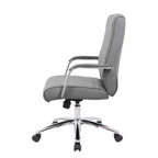 Sedia direzionale da conferenza grigia - Boss Office Products: CaressoftPlus, base cromata, capacità 125 kg