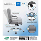 Sedia direzionale da conferenza grigia - Boss Office Products: CaressoftPlus, base cromata, capacità 125 kg