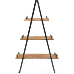 67" Morris A Frame Industrial Bookshelf Natural/Black - Finch: Metal Frame, 3 Shelves