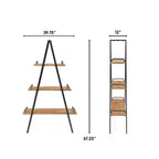 Libreria industriale 67" Morris A-Frame naturale/nero - Finch: Struttura in metallo, 3 ripiani