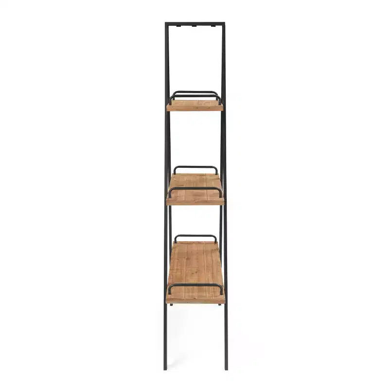Libreria industriale 67" Morris A-Frame naturale/nero - Finch: Struttura in metallo, 3 ripiani