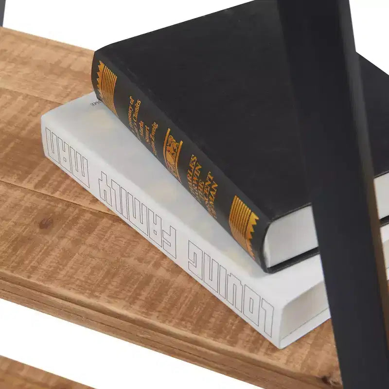 Libreria industriale 67" Morris A-Frame naturale/nero - Finch: Struttura in metallo, 3 ripiani