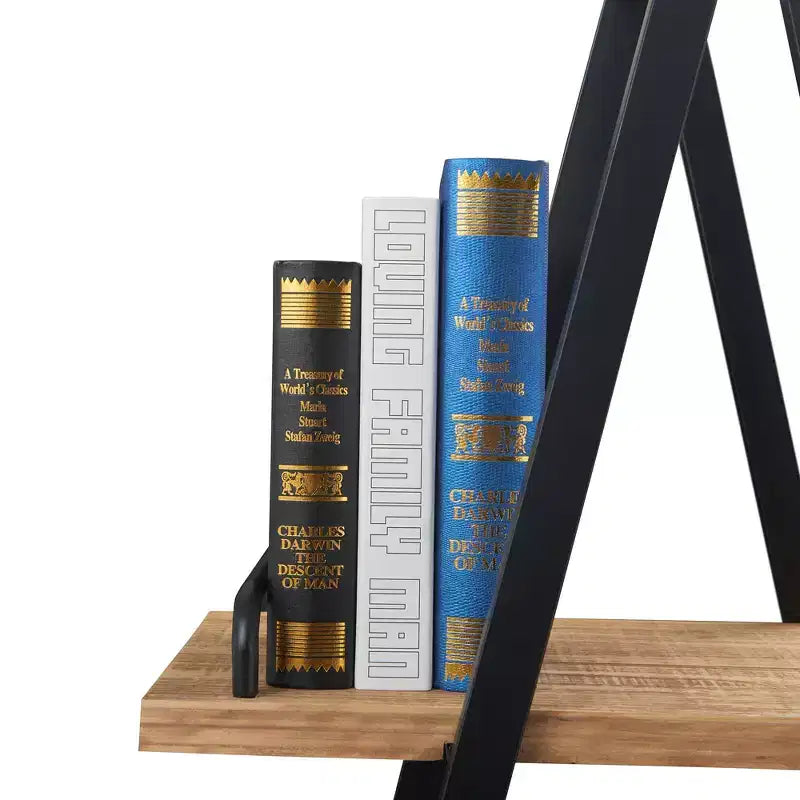 Libreria industriale 67" Morris A-Frame naturale/nero - Finch: Struttura in metallo, 3 ripiani