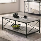 HOMES: Inside + Out Set 3 pz tavolino da caffè e 2 tavolini laterali Rosslea Nero/Grigio