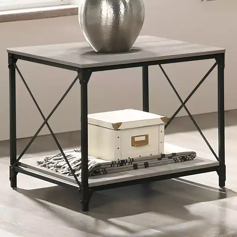 HOMES: Inside + Out Set 3 pz tavolino da caffè e 2 tavolini laterali Rosslea Nero/Grigio