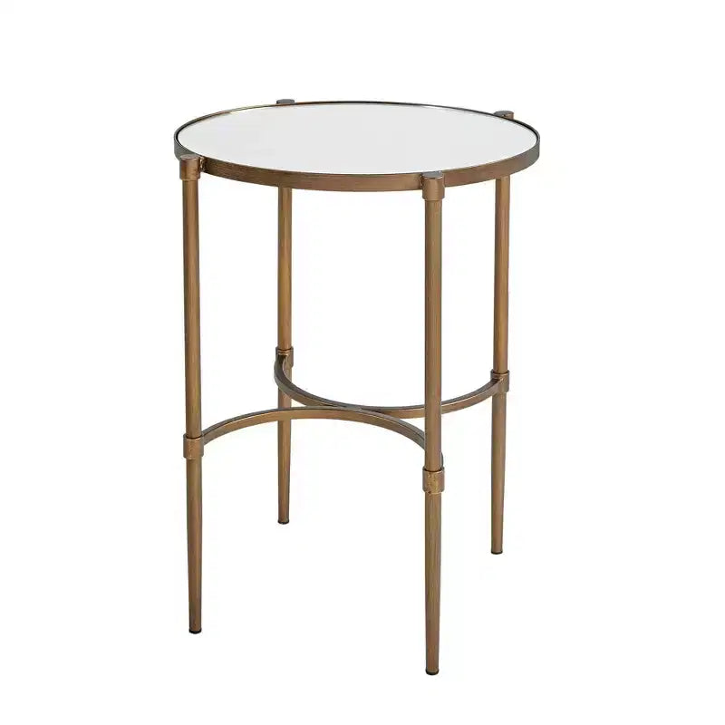 Tavolino ovale Lia Accent bronzo antico - Martha Stewart: Piccolo tavolino specchiato, stile rustico country