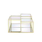 Tavolino Uchenna da 34" in Vetro Trasparente/Finitura Oro - Acme Furniture