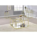 Tavolino Uchenna da 34" in Vetro Trasparente/Finitura Oro - Acme Furniture