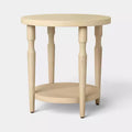 Turned Wood Side Table with Shelf Natural - Threshold™