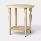 Turned Wood Side Table with Shelf Natural - Threshold™