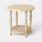 Tavolino in Legno Tornito con Ripiano Naturale - Threshold™