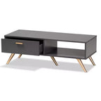 Tavolino da caffè Kelson Wood grigio scuro/oro - Baxton Studio