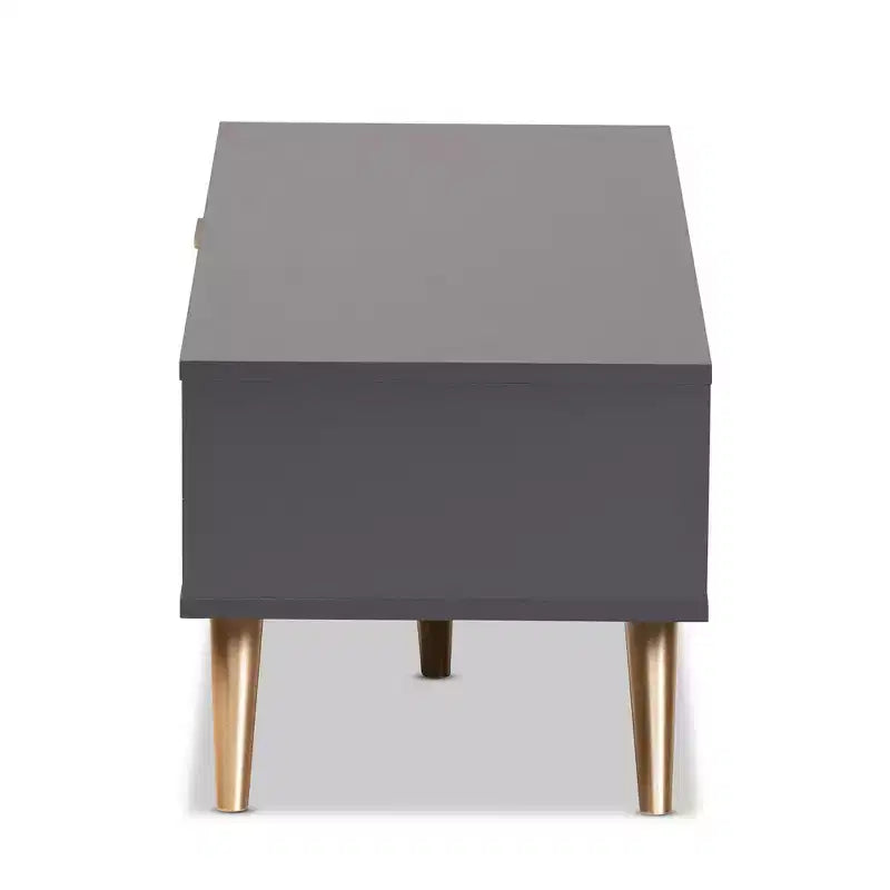 Tavolino da caffè Kelson Wood grigio scuro/oro - Baxton Studio