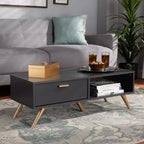 Tavolino da caffè Kelson Wood grigio scuro/oro - Baxton Studio