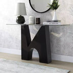 Riverpoint Tavolo Console Rettangolare Moderno Trasparente/Nero - HOMES: Inside + Out: Struttura in acciaio, bordo smussato
