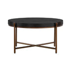Tavolino rotondo Sylvie in rovere/metallo nero - Armen Living