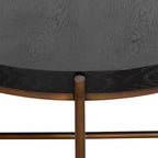 Tavolino rotondo Sylvie in rovere/metallo nero - Armen Living