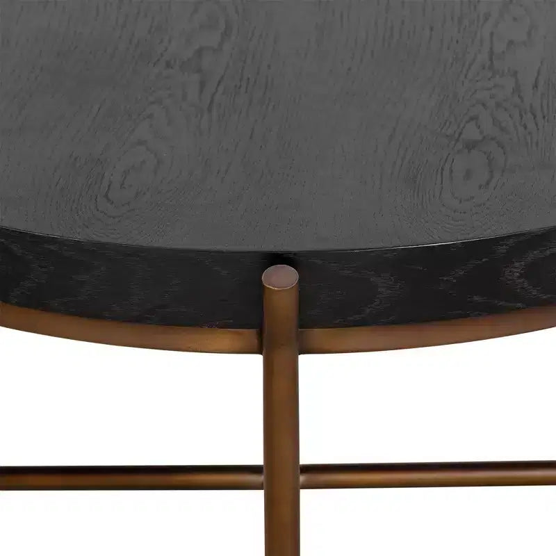 Tavolino rotondo Sylvie in rovere/metallo nero - Armen Living