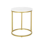 Ingersol Modern Glam Tavolino C Bianco/Oro - Christopher Knight Home: Struttura in ferro, piano in composito di legno, tavolino circolare da divano