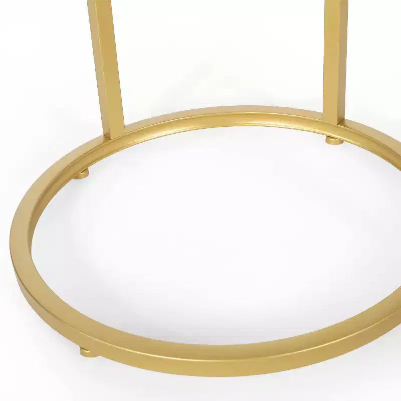 Ingersol Modern Glam Tavolino C Bianco/Oro - Christopher Knight Home: Struttura in ferro, piano in composito di legno, tavolino circolare da divano