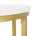 Ingersol Modern Glam Tavolino C Bianco/Oro - Christopher Knight Home: Struttura in ferro, piano in composito di legno, tavolino circolare da divano