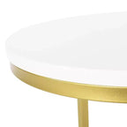 Ingersol Modern Glam Tavolino C Bianco/Oro - Christopher Knight Home: Struttura in ferro, piano in composito di legno, tavolino circolare da divano