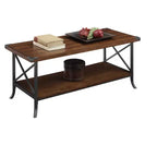 Tavolino Brookline Noce Scuro/Grigio Ardesia - Breighton Home: Design Elegante, Metallo Decorativo, Ripiano Contenitore