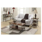 Tavolino Brookline Noce Scuro/Grigio Ardesia - Breighton Home: Design Elegante, Metallo Decorativo, Ripiano Contenitore