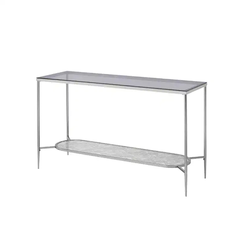 Tavolo consolle in vetro Adelrik di Acme Furniture con finitura cromata