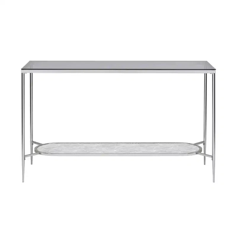 Tavolo consolle in vetro Adelrik di Acme Furniture con finitura cromata