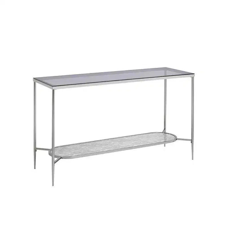 Tavolo consolle in vetro Adelrik di Acme Furniture con finitura cromata