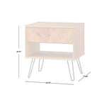 Tavolino da divano Lifestorey Alexandria a 1 cassetto color rovere: Tavolino con impiallacciatura in acacia e scomparto portaoggetti