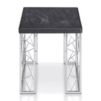 Sbragia Tavolino in finto marmo con gambe geometriche in metallo - HOMES: Inside + Out: Struttura quadrata cromata