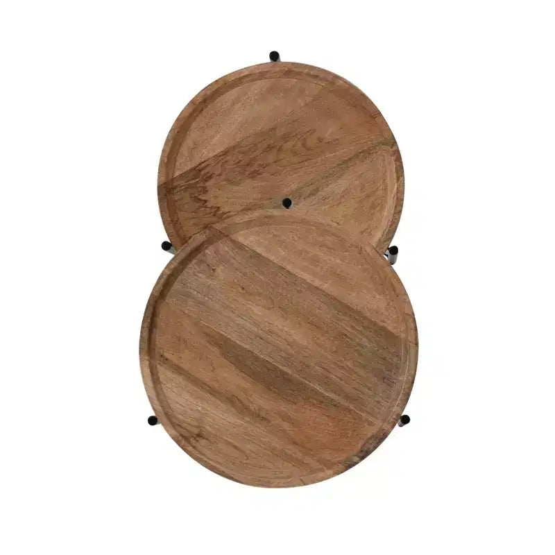 Powell Tyrion Tavolino da salotto impilabile in legno e metallo, colore naturale