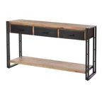 Calvin Console Table with Metal Frame Natural/Black - StyleCraft