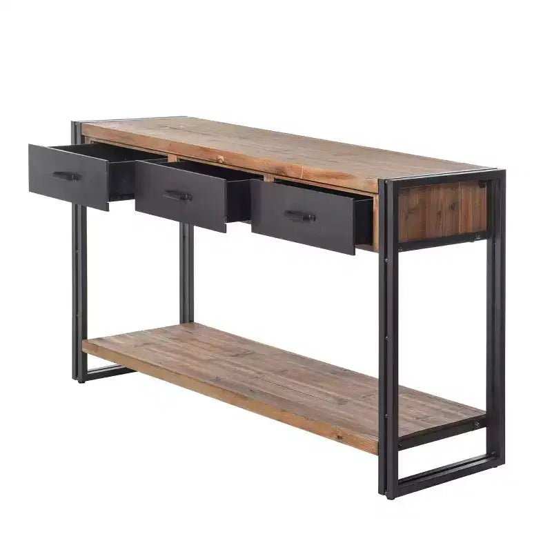 Consolle Calvin con Struttura in Metallo Naturale/Nero - StyleCraft