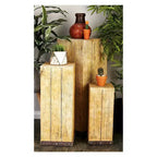 Tavolini d'appoggio quadrati in legno (set di 3) Natural - Olivia & May: Completamente assemblati, per uso interno