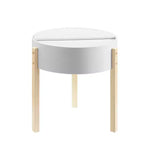 Tavolino Bodfish Bianco/Naturale - Acme Furniture: Moderno di Metà Secolo, Contenitore Nascosto, Compatto