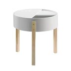 Tavolino Bodfish Bianco/Naturale - Acme Furniture: Moderno di Metà Secolo, Contenitore Nascosto, Compatto